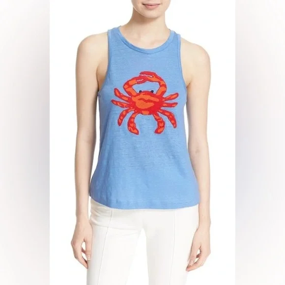 Tory Burch Crab Embellished Tank in Blue Dusk - Picture 10 of 11